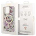 Etui na telefon Guess GUHMP14XHCFWST do Apple iPhone 14 Pro Max 6,7" transparent hardcase Flower MagSafe