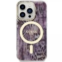 Etui na telefon Guess GUHMP14XHLEOPWP do Apple iPhone 14 Pro Max 6,7" różowy/pink hardcase Leopard MagSafe