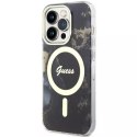 Etui na telefon Guess GUHMP14XHTMRSK do Apple iPhone 14 Pro Max 6,7" czarny/black hardcase Golden Marble MagSafe