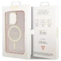 Etui na telefon Guess GUHMP14LHCMCGP do Apple iPhone 14 Pro 6.1" różowy/pink hardcase Glitter Gold MagSafe