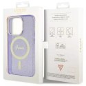 Etui na telefon Guess GUHMP14LHCMCGU do Apple iPhone 14 Pro 6.1" purpurowy/purple hardcase Glitter Gold MagSafe