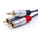 Qoltec Kabel 2x RCA / Mini Jack 3.5mm męski | 2m | Czarny