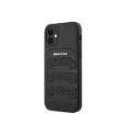 AMG nakładka do iPhone 11 6,1" AMHCN61GSEBK czarna hardcase Leather Debossed Lines