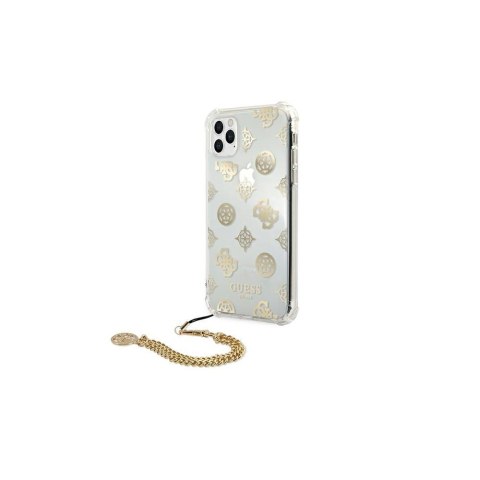 Guess nakładka do iPhone 11 Pro 5,8" GUHCN58KSPEGO złoty hard case Peony Chain