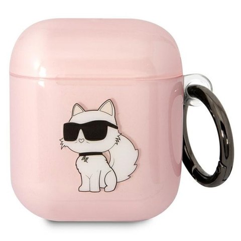 Karl Lagerfeld etui do Airpods 1 / 2 KLA2HNCHTCP różowe Ikonik Choupette