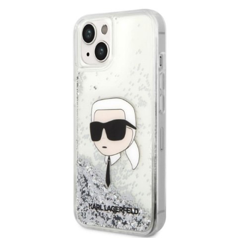 Karl Lagerfeld nakładka do iPhone 14 Pro 6,1" KLHCP14LLNKHCH srebrna hardcase Liquid Glitter NFT Karl's Head