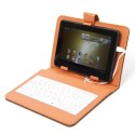 OMEGA TABLET CASE QWERTY KEYBOARD+MICRO USB ETUI NA TABLET Z KLAWIATURĄ QWERTY Z MICRO USB 7" INDIANA ORANGE [41833]