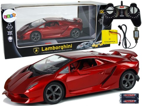 Auto Sportowe R/C 1:18 Lamborghini Sesto Elemento Czerwone 2.4 G Światła