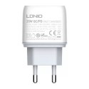 LDNIO A2424C USB nástěnná nabíječka, USB-C 20W Lightning kabel