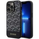 Sada na telefon Guess GUHMP14LHGCFSEK pro Apple iPhone 14 Pro 6,1" černý/černý pevný obal GCube Stripes MagSafe