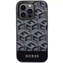 Sada na telefon Guess GUHMP14LHGCFSEK pro Apple iPhone 14 Pro 6,1" černý/černý pevný obal GCube Stripes MagSafe