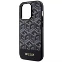 Sada na telefon Guess GUHMP14LHGCFSEK pro Apple iPhone 14 Pro 6,1" černý/černý pevný obal GCube Stripes MagSafe