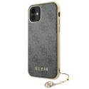 Guess nakładka do iPhone 11 GUHCN61GF4GGR szara hard case 4G Charms Collection