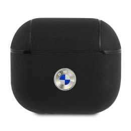 BMW etui do AirPods 3 BMA3SSLBK czarne Geniune Leather Silver Logo