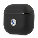 BMW etui do AirPods 3 BMA3SSLBK czarne Geniune Leather Silver Logo