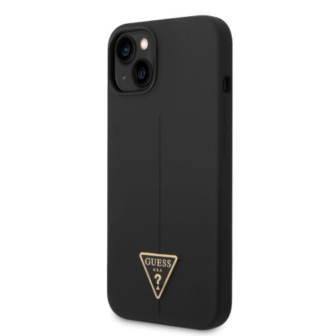 Guess nakładka do iPhone 14 6,1" GUHCP14SSLTGK czarna hardcase Silicone Line & Triangle