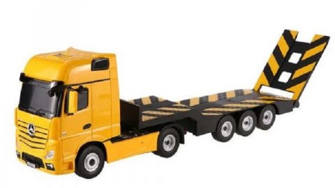 Mercedes-Benz Actros z lawetą 1:26 RTR (zasilanie na baterie AA) - żółty