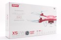 Syma X5UW (kamera WiFi 720p FPV , 2.4GHz, zawis, zasięg do 70m, planowanie trasy, 32cm) - Czerwony