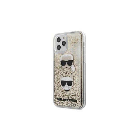 Karl Lagerfeld nakładka do iPhone 12 / 12 Pro 6,1" KLHCP12MKCGLGO złoty hard case Liquid Glitter Karl & Choupette