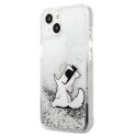 Karl Lagerfeld nakładka do iPhone 13 Pro / 13 6,1'' KLHCP13LGCFS srebrne hard case Liquid Glitter Choupette Fun