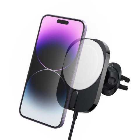 Spigen uchwyt samochodowy z ładowarką ITM12W Onetap Pro 3 Magnetic Magsafe Vent Car Mount Wireless Charger black