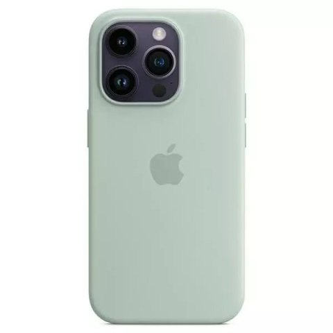 Originální ochranné pouzdro Apple Phone Case MPTM3ZM/A pro Apple iPhone 14 Pro 6.1" MagSafe zelené/sukulentní silikonové pouzdro