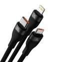 Kabel USB 3w1 Baseus Flash Series 2, USB-C micro USB Lightning, 100W, 1,5m (černý)