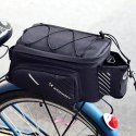 Wozinsky torba rowerowa na bagażnik z paskiem na ramię 9l (pokrowiec przeciwdeszczowy w zestawie) czarny (WBB22BK)