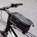 Wozinsky torba rowerowa na ramę pokrowiec na telefon do 6,5 cala 1l czarny (WBB6BK)