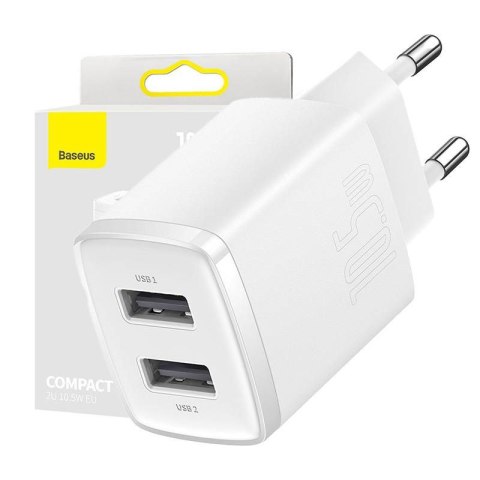 ŁAD SIEC BASEUS COMPACT QC 2xUSB 10.5W WHITE