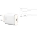 XO ładowarka sieciowa L90B PD 20W 1x USB-C biała + kabel USB-C - USB-C