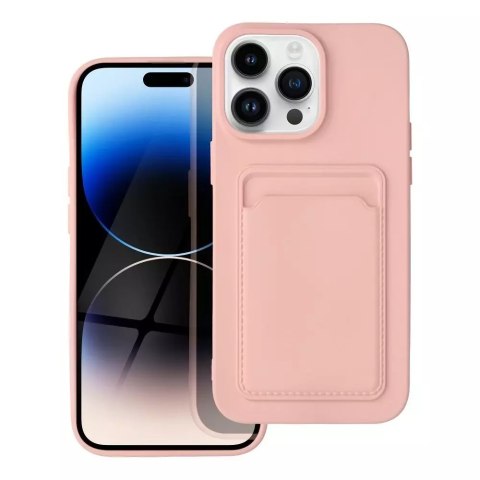 Futerał CARD CASE do IPHONE 14 PRO MAX różowy