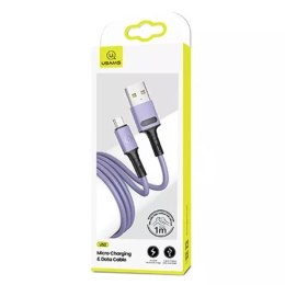 USAMS Kabel U52 microUSB 2A Fast Charge 1m purpurowy