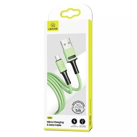 USAMS Kabel U52 microUSB 2A Fast Charge 1m zielony