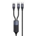 USAMS Kabel U71 USB-C/ Lighning na USB-C 1,2m 100W PD Fast Charge czarny