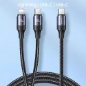 USAMS Kabel U71 USB-C/ Lighning na USB-C 1,2m 100W PD Fast Charge czarny