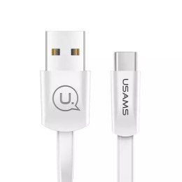 USAMS Kabel płaski U2 USB-C 1,2m biały