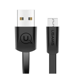 USAMS Kabel płaski U2 microUSB 1,2m czarny