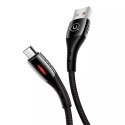 USAMS Kabel pleciony U-Tone microUSB 1.2m Power-off 2A Fast Charging czarny