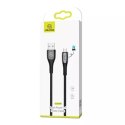 USAMS Kabel pleciony U-Tone microUSB 1.2m Power-off 2A Fast Charging czarny