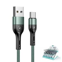 USAMS Kabel pleciony U55 2A USB-C 1szt. for set U55 zielony