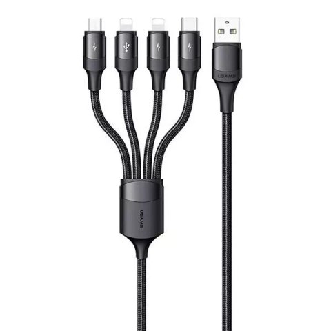 USAMS Kabel pleciony U73 4w1 1.2m 3A Fast Charge (2xlightning/microUSB/USB-C)