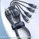 USAMS Kabel pleciony U73 4w1 1.2m 3A Fast Charge (2xlightning/microUSB/USB-C)