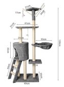 Drzewko dla kota 138cm szare