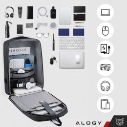 Plecak antykradzieżowy sportowy Alogy na laptopa z portem USB Czarny