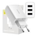 ŁAD SIEC BASEUS COMPACT QUICK CHARGER 3xUSB 17W BIAŁA/WHITE