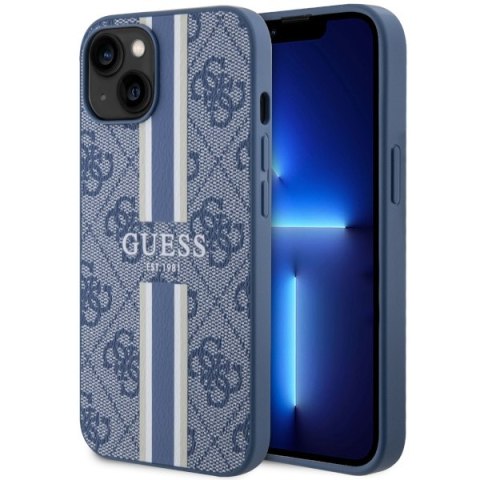 Guess nakładka do iPhone 14 Plus 6,7" GUHMP14MP4RPSB niebieska hardcase Magsafe 4G Printed Stripes