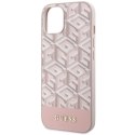 Guess nakładka do iPhone 14 6,1" GUHMP14SHGCFSEP różowa harcase Magsafe Gcube PU Stripes