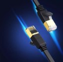 Płaski kabel UGREEN przewód internetowy sieciowy Ethernet patchcord RJ45 Cat 7 STP LAN 10 Gbps 10 m czarny (NW106 11265)