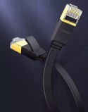 Płaski kabel UGREEN przewód internetowy sieciowy Ethernet patchcord RJ45 Cat 7 STP LAN 10 Gbps 10 m czarny (NW106 11265)